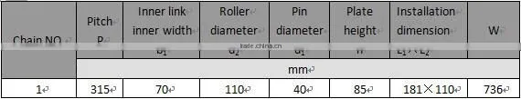 B1000 hangzhou custom design high quality F Type Roller alloy conveyor chain