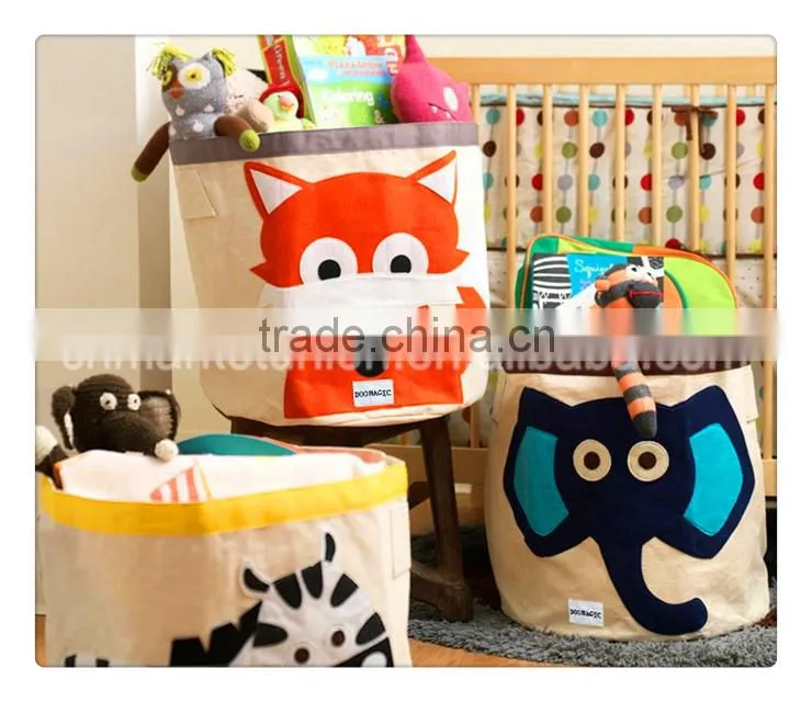 hot sale fabric storage basket with lovely animual printing ,you can put toys ,dirty clothes and so on as sundiries storage bag