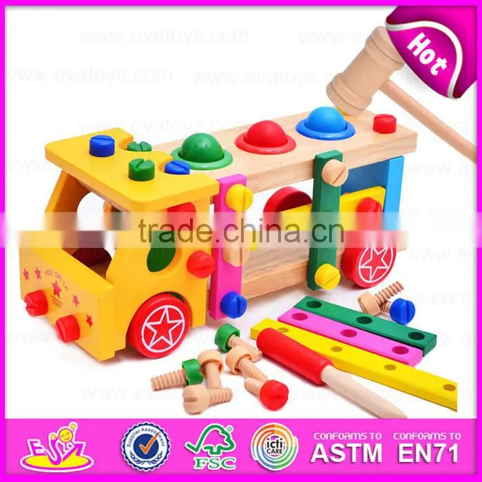 2015 Wooden Nut Screw Wooden Combination Toy,Children toys Screw nut combination,Good quality hand made wooden screw toy W03C014