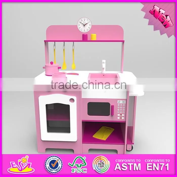 2016 new design preschool home play wooden girls kitchen set W10C251