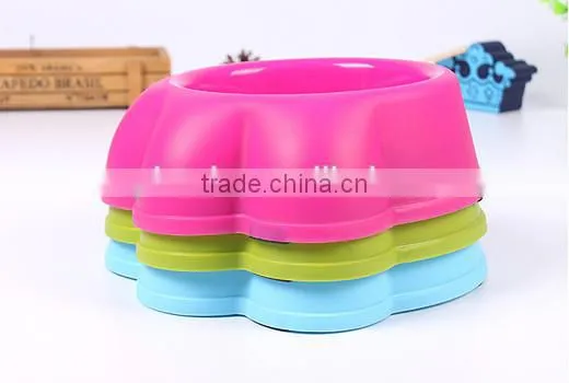 Custom heart shape plastic disposable pet bowl colorful dog silicone bowl
