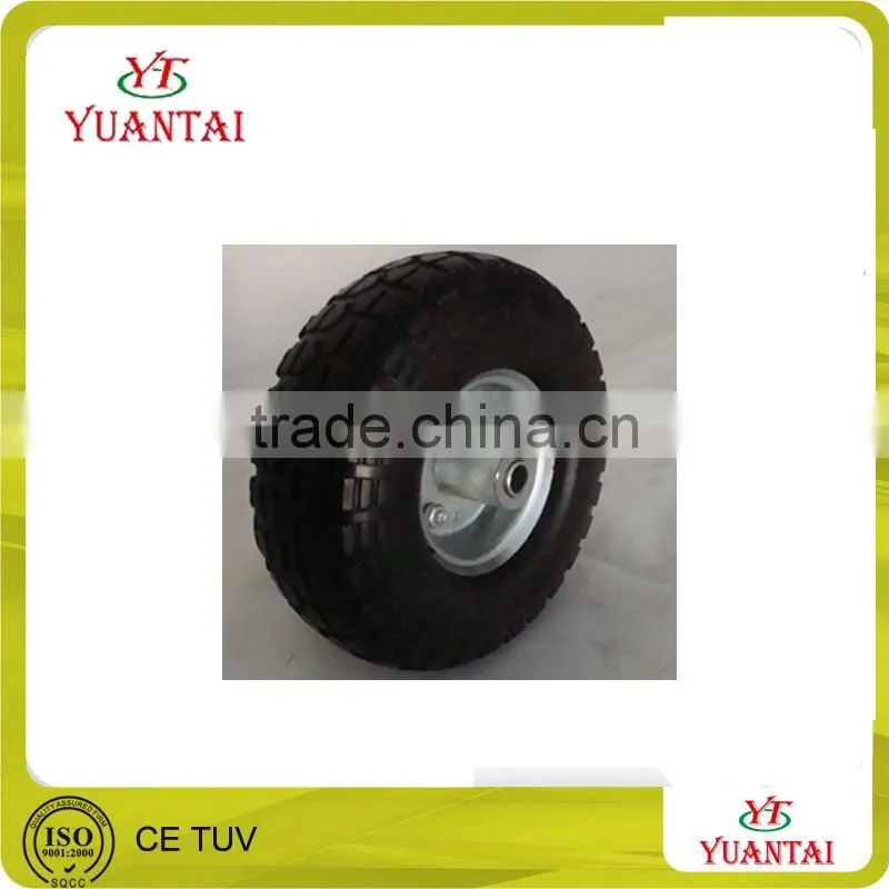steel rim 8x2.50-4 flat free pu foam wheel