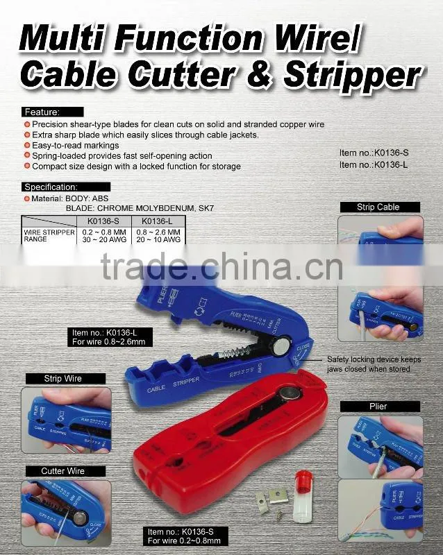Multi Function Wire/ Cable Cutter & Stripper