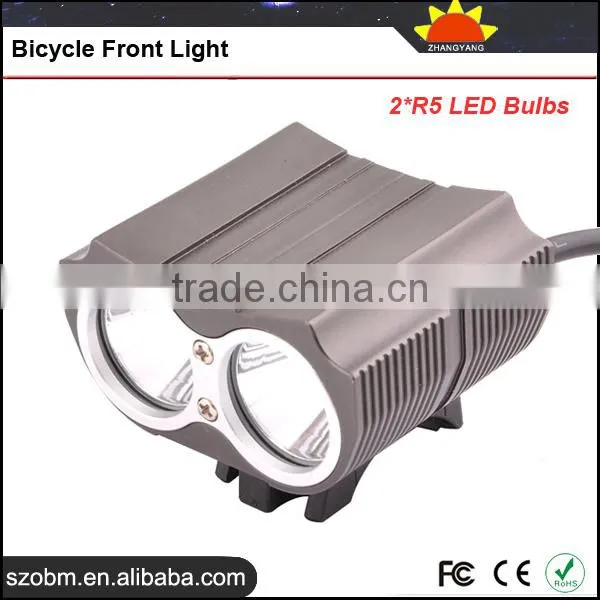 Wholesale Aluminum alloy 2* R5 LED 4 Mode with 4*18650 Battery Pack 500 Lumens Bicycle Front Light