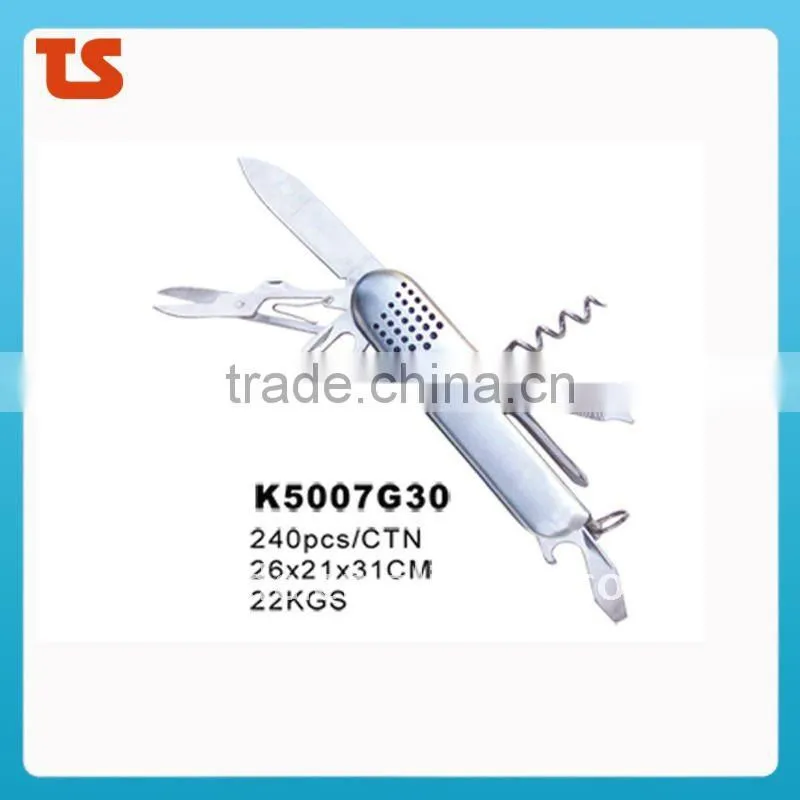 "STOCK"New design multi knife Novelty pocket knife multi function utility kinfe LED knife(K5007SG3