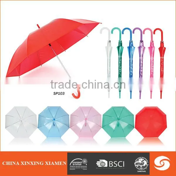 Cheap Clear waterproof transparent straight umbrella promotionalb POE plastic parasol