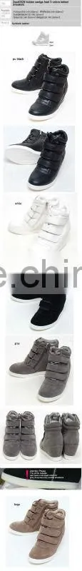 Various hidden wedge heel 4cm tall insole hi-top seankers 2014