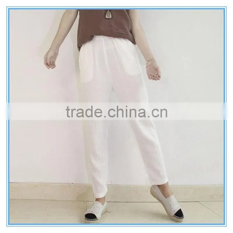 Women Autumn Spring Summer Harem Pants Linen Cotton Casual Slim Trousers