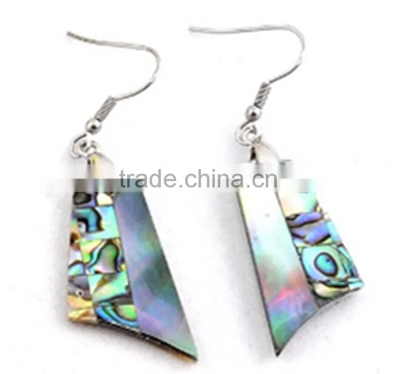 Mix natural abalone shell hoop earrings coconut mosaic earrings round hollow paua shell earrings