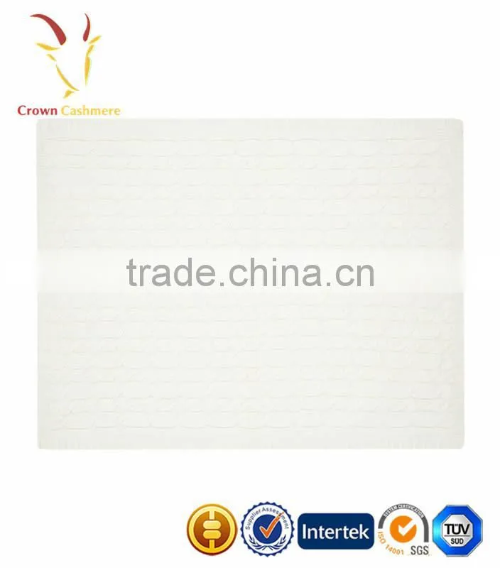100% Cashmere Knitted Wholesale Baby Blanket