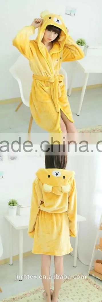 Adult Summer Rilakkuma Flannel Animal Bathrobe Animal Sleepwear Robe