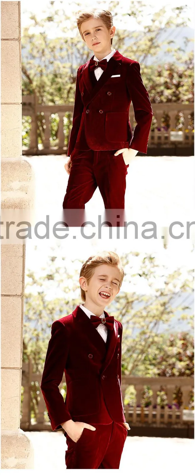 ELPA red kids sweat 3 pcs boys formal suits