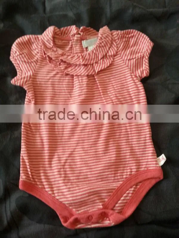 Fashion Hot Summer Stripe Red Baby Girl Bodysuits