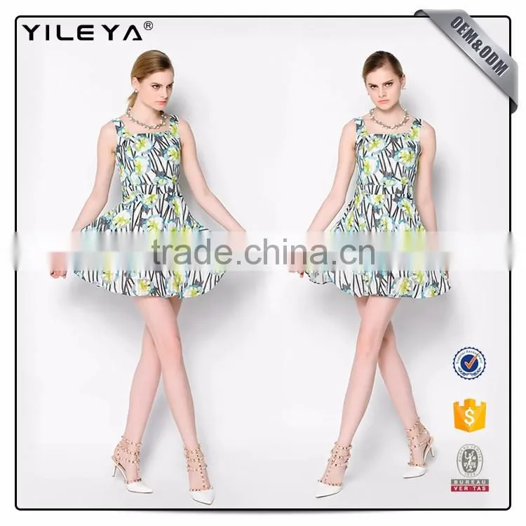 Cute Pattern Floral-Printing Advanced Apparel Dresses
