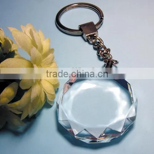 Luxury 3D Personalized Engraving Crystal Keychain