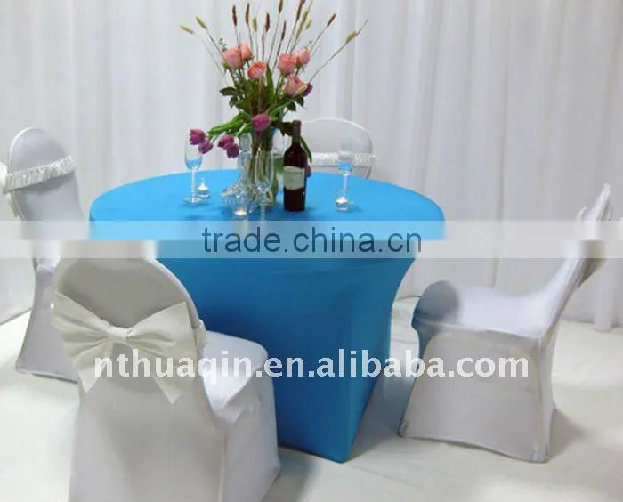 6FT Spandex Lycra Rectangle Table Cover With Open Sids To Accommodate Banquet Chairs