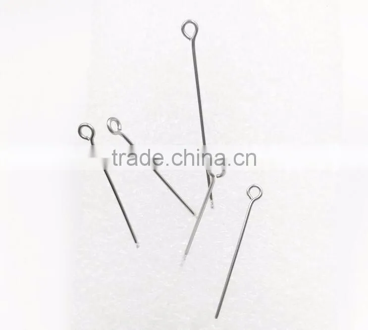 Stainless Steel DIY Jewelry Finding Silver Tone Wire Eye Pins Findings