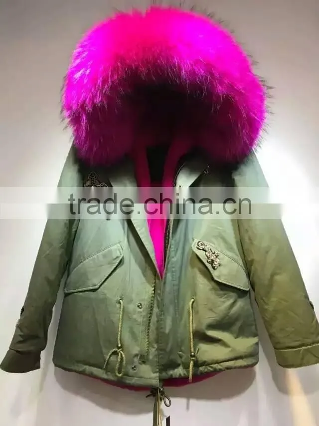 Guangzhou MeiFng 2017 New Style mulity color Fur Coat Women Winter Fur Coats