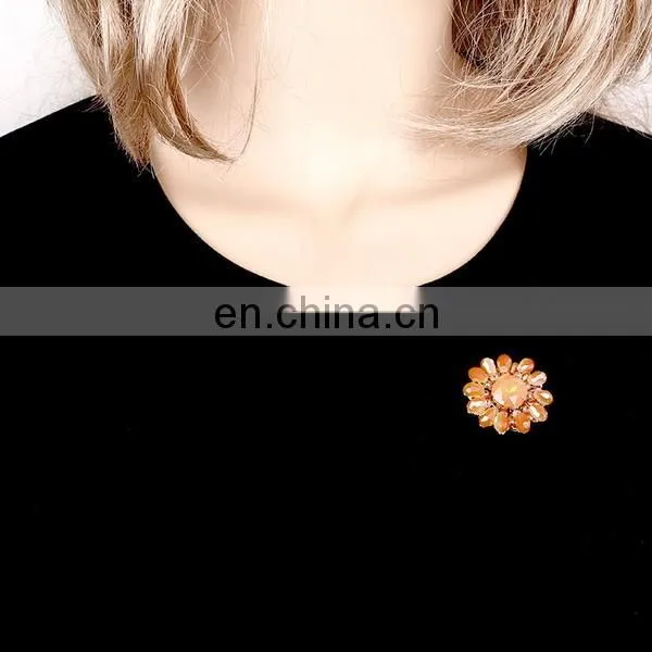 Top Crystal Glass Sparkling Women Brooch Fashion Jewelry 6 Colors Wholesale