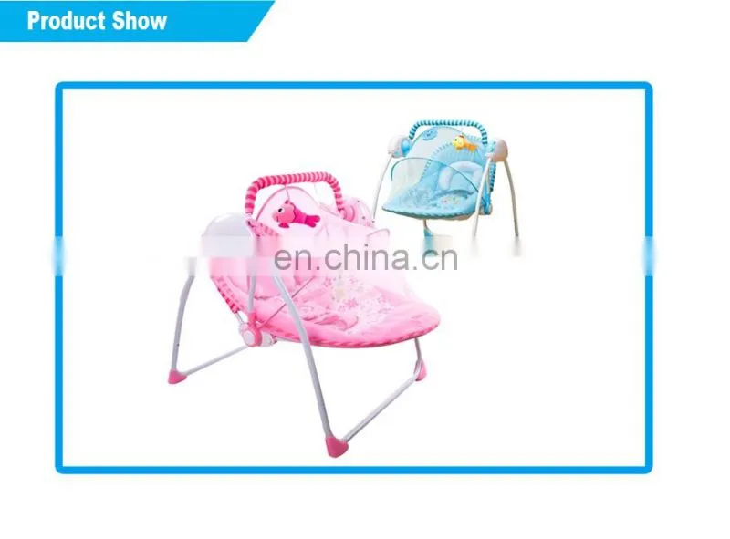 Baby plush musical rocking chair baby rocker with mosquito net
