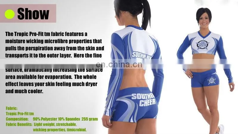 Custom sublimationed racer back cheerleading tops
