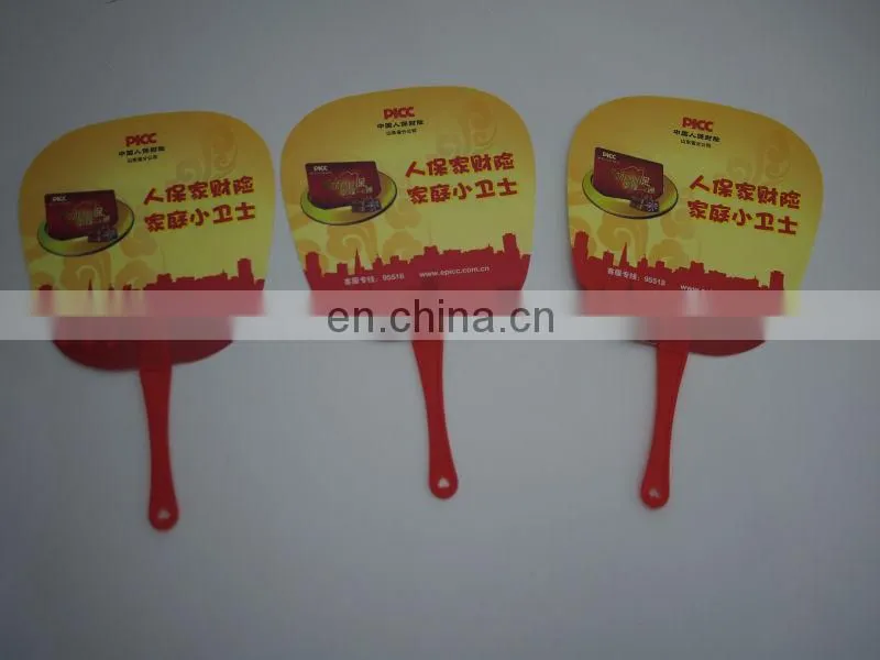 Customized shaped plastic pp fan for promotional