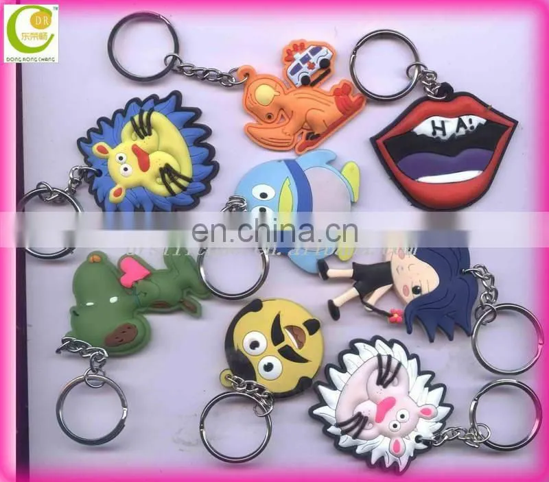 Lovely promotinal gifts 3d silicone rubber elephant keychain