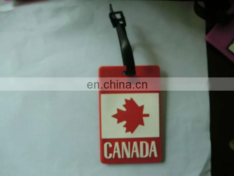 Custom Printed Plastic luggage tag with clear strap/airline luggage tag /PVC luggage tag