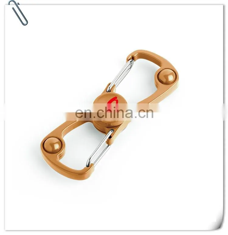 promotion gift dual zinc alloy carabiner fidget spinner