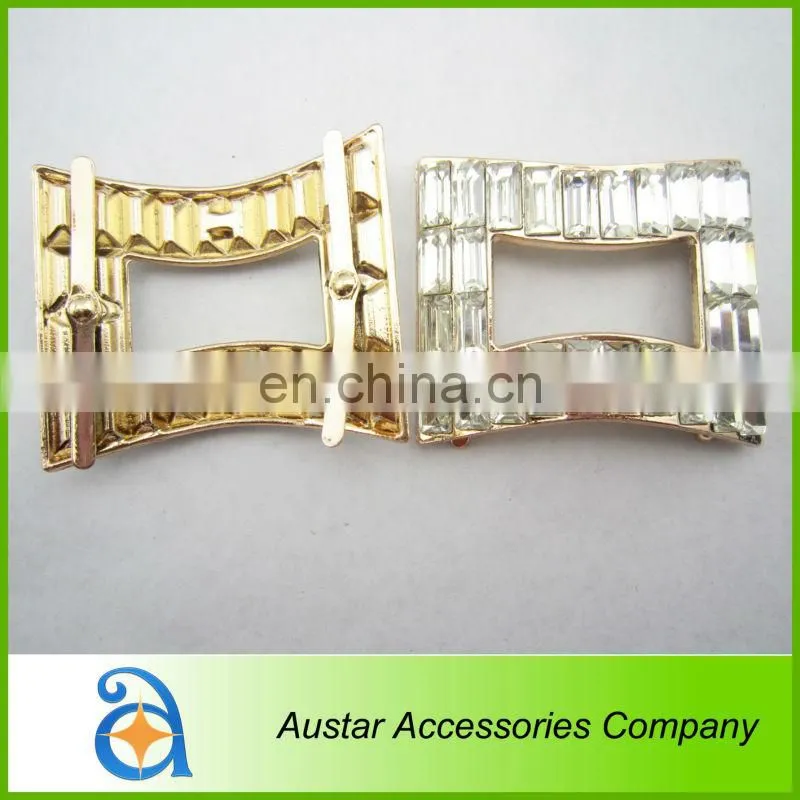 Metal Gold Plated Rhinestone Shoe Decorative buckle for ladies high heel