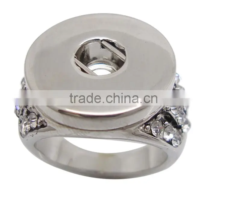 Fashion alloy finger ring snap button jewelry