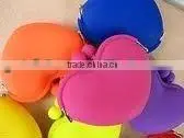 Cute silicone coin purse for girls,heart shape purse hook for younga ladies