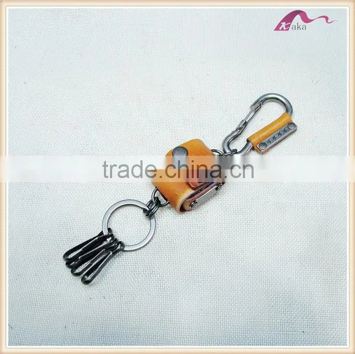 Personalized Men Leather Keychains For Multiple Keys Promotional