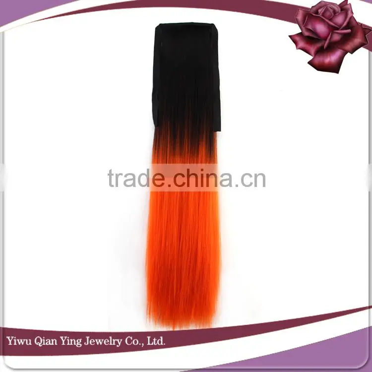 cheap synthetic two tone pink and black hair band ponytails