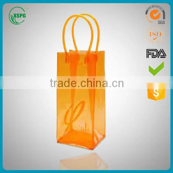 Wholesale colorful Eco-friendly Clear PVC Wine Ice Bag