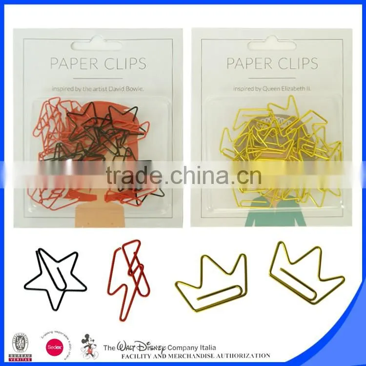2016 new products colorful customzied paper clip crowns shape