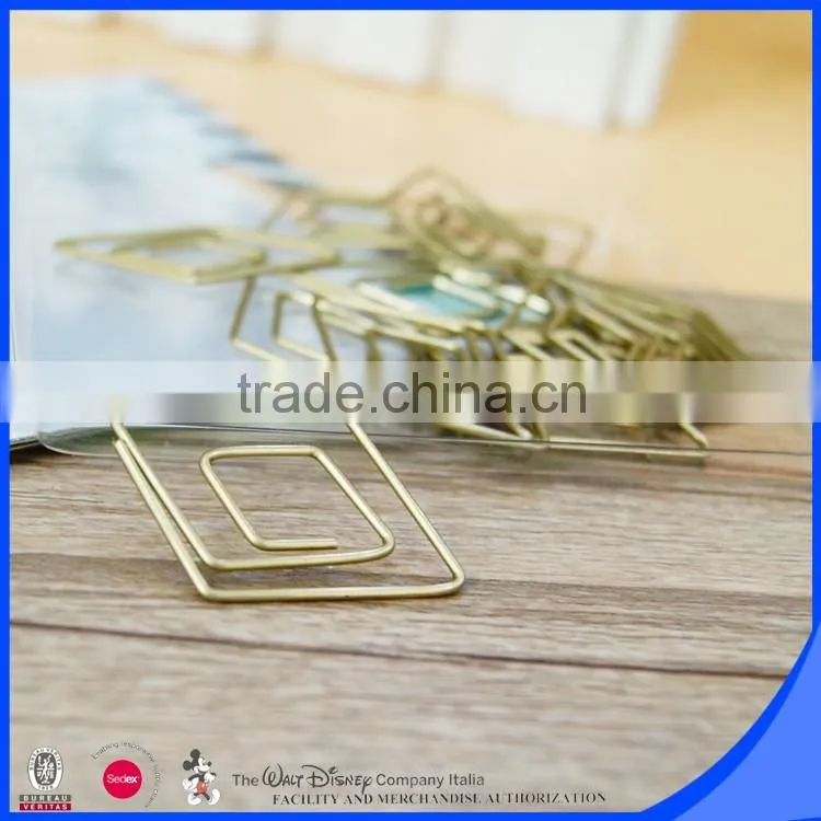 Gold color PET wire geometry shape paper clip blister backer card package