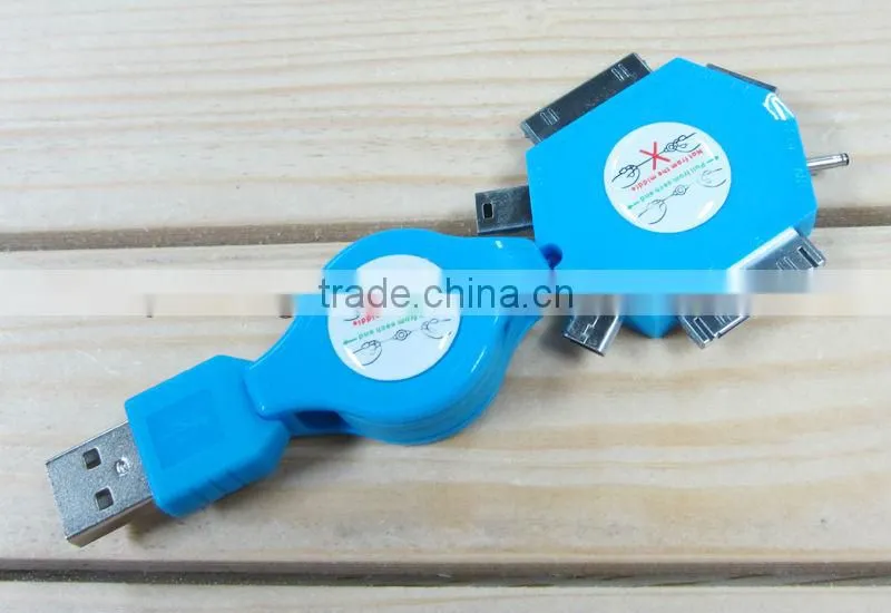 6in1 universal retractable mobile charger cable