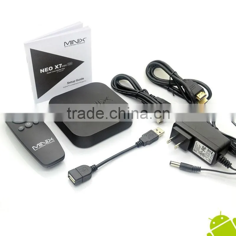 Minix Neo X7 Mini Android TV Box with RK3188 Quad Core 2GB RAM 8GB ROM Flash Bluetooth RJ45 WIFI Neo X7 Mini TV BOX