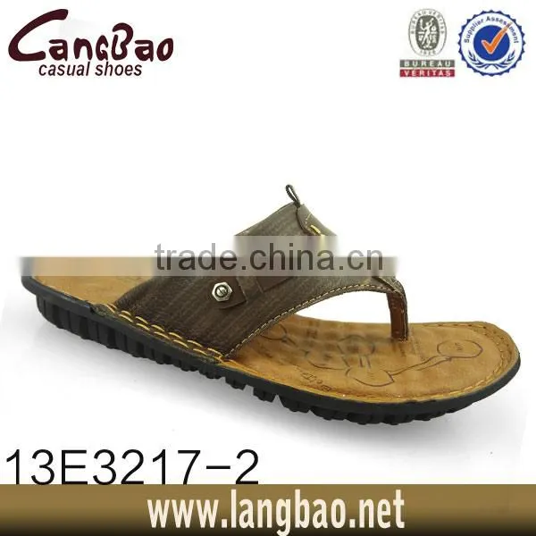 2014 fashion leather men sandals wholesale flip flops