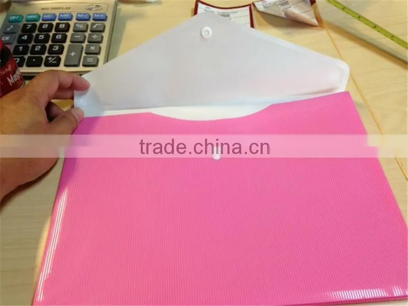 2016 new product cheap price pp plastic office doucument bag with snap button