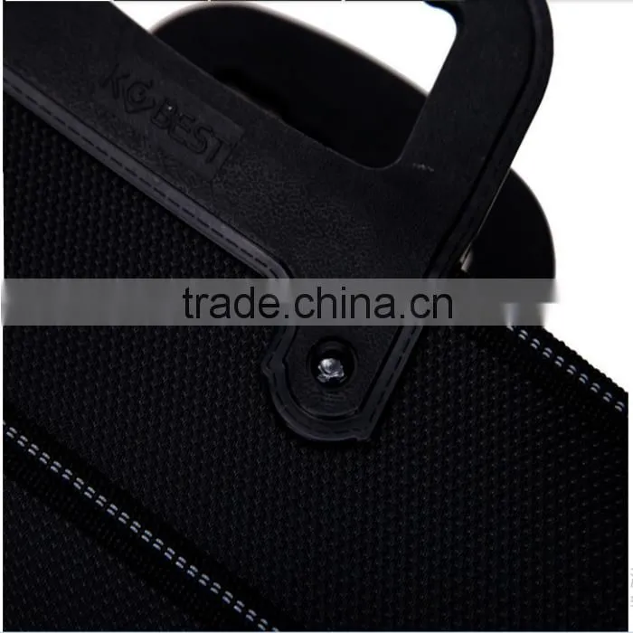 Leather zipper briefcase with handle
