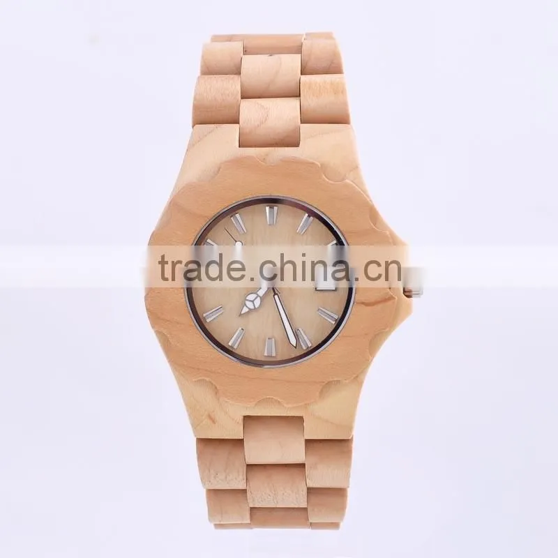 2015 wholesale wood watch vogue wrist wooden watch for men and women with customized logo