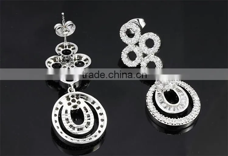 Round Top AAA Quality Cubic Zirconia Dubai White Gold Luxury Bridal Jewelry Set