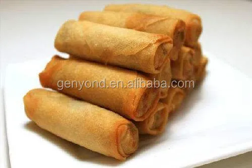 Factory Price Chinese Automatic Spring Roll Pastry Sheet Forming Baking Stuffing Wrapping Making Machine Production Line