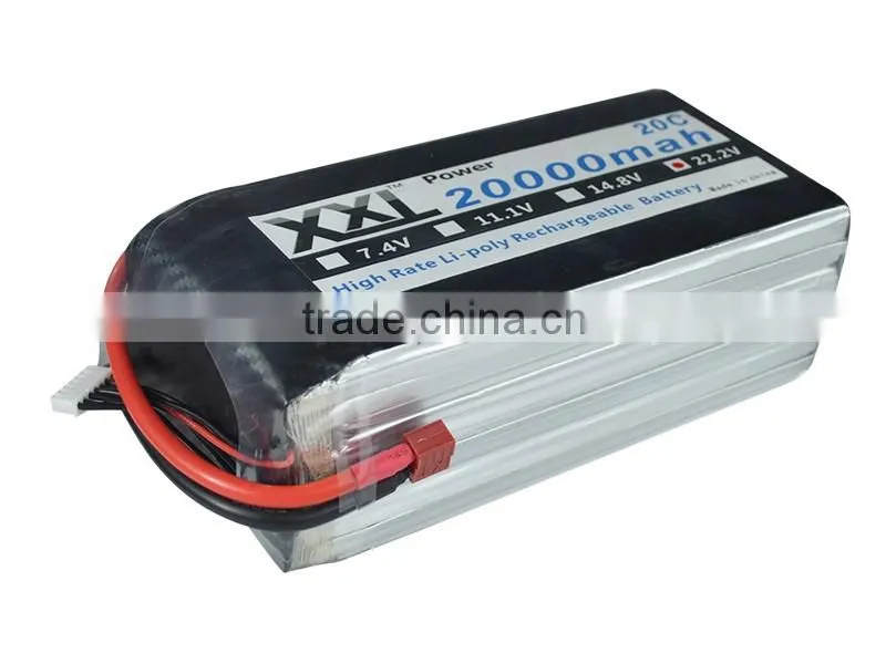 Universal rechargeable lipo battery 20000mah 22.2v 6s 20c lipo battery