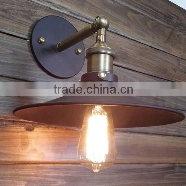 Aged Steel Edison Bulb Wall Light