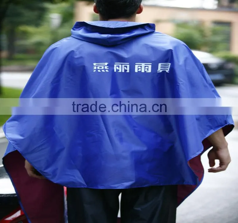 Eco-friendly oxford fabric long pvc raincoat for motorcycle riders