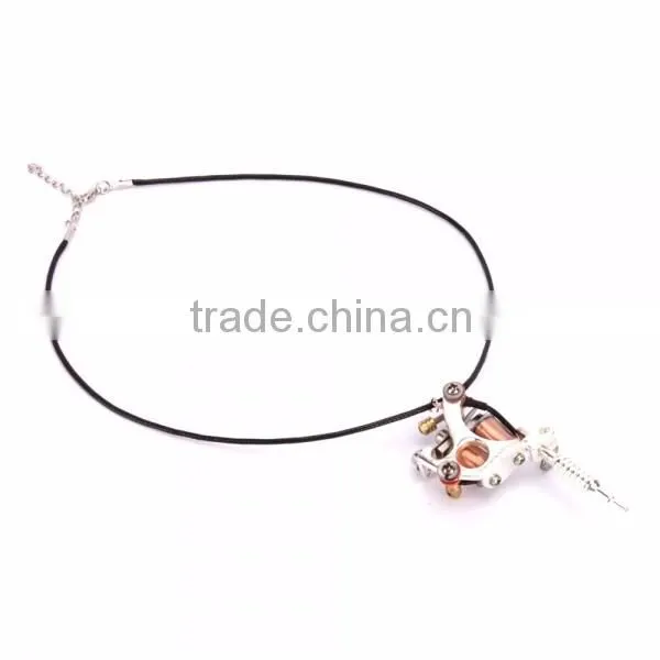 Trendy Golden/Silver Mini Toy Tattoo Machine prices Pendant with long Chain