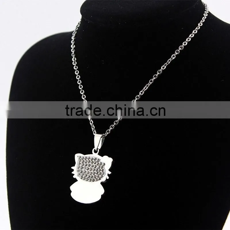 High-grade stainless steel pendants cat necklace cartoon necklace wholesale